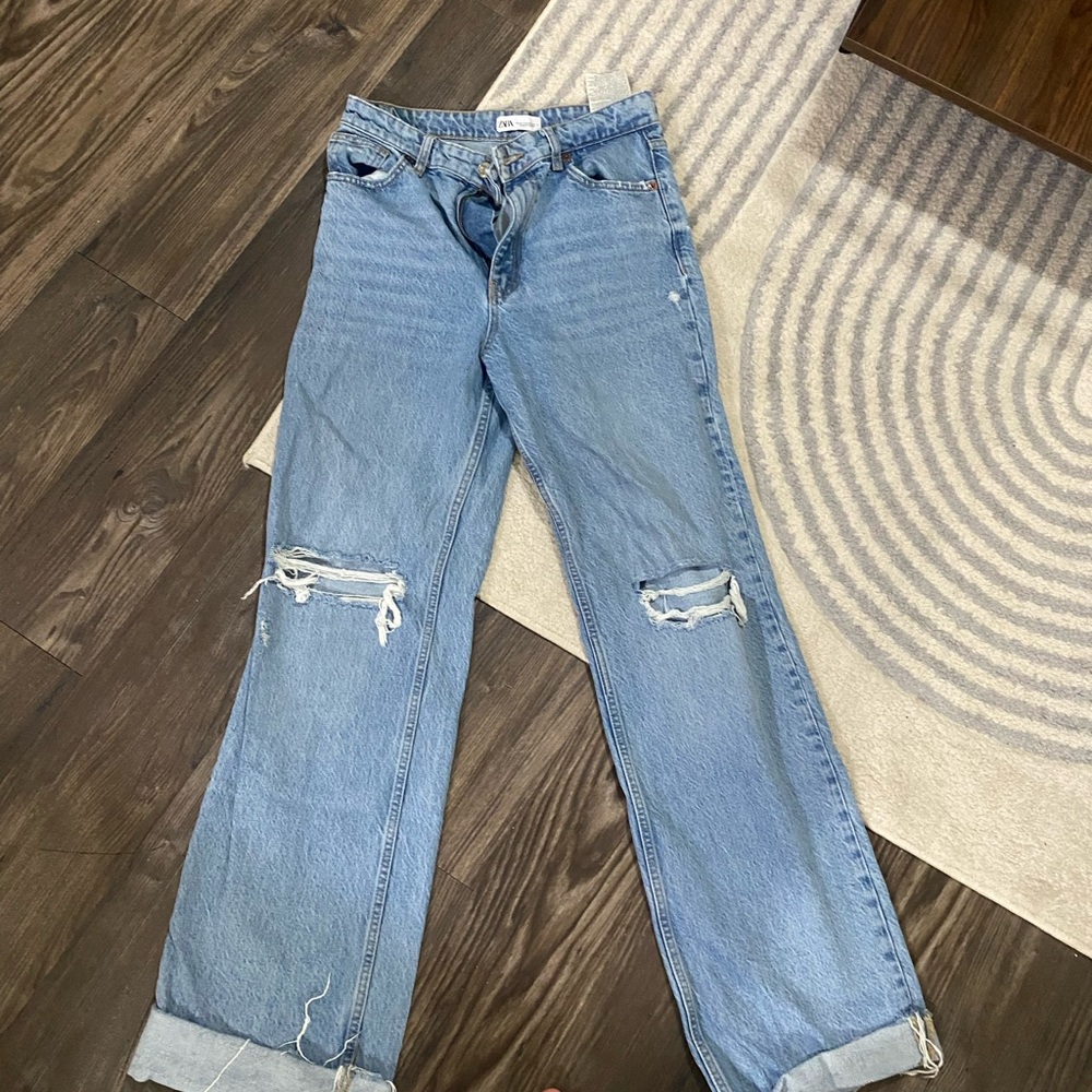 Zara Light Blue Boyfriend Jeans